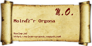 Molnár Orgona névjegykártya